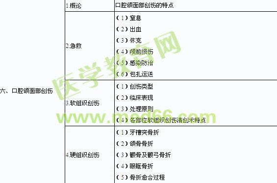 2014年口腔執(zhí)業(yè)醫(yī)師《口腔頜面外科學》考試大綱