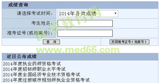 2014年重慶執(zhí)業(yè)藥師考試成績(jī)查詢?nèi)肟陂_通