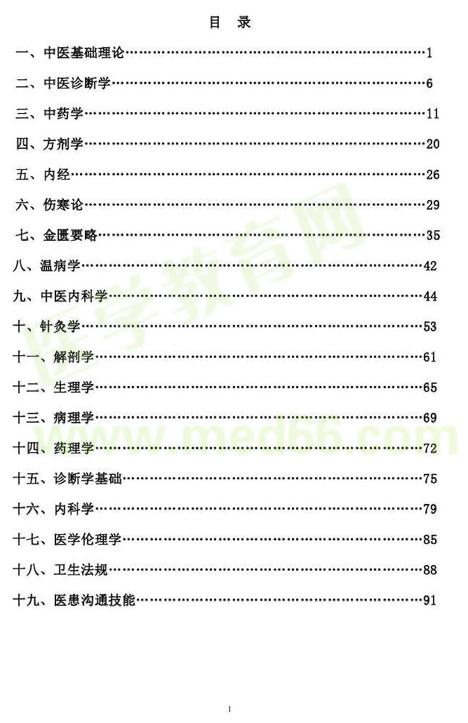 2017年中醫(yī)執(zhí)業(yè)醫(yī)師分階段考試第一階段考試大綱-綜合筆試