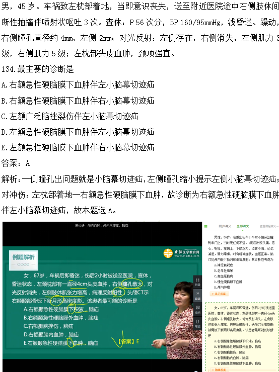 醫(yī)學教育網課程vs2018年臨床執(zhí)業(yè)醫(yī)師試題圖文對比第四單元（完結）