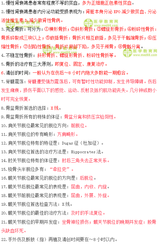 2019年臨床執(zhí)業(yè)醫(yī)師筆試沖刺備考必背考點/口訣（七）