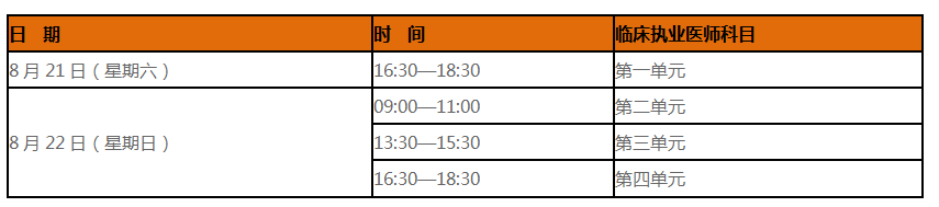 2021臨床執(zhí)業(yè)醫(yī)師綜合筆試一試時間