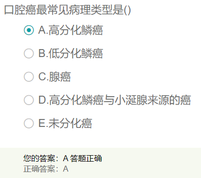 口腔癌最常見病理類型是？