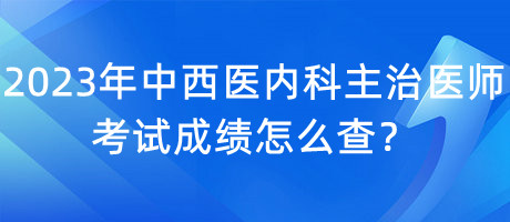 2023年中西醫(yī)內(nèi)科主治醫(yī)師考試成績怎么查？