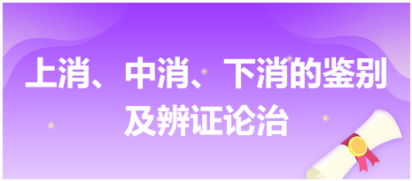 上消、中消、下消的鑒別及辨證論治